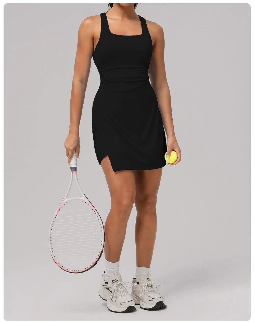 Women's Slim Fit Tennis Dress - Stretchy 2-in-1 Athletic Skort with Built-in Shorts