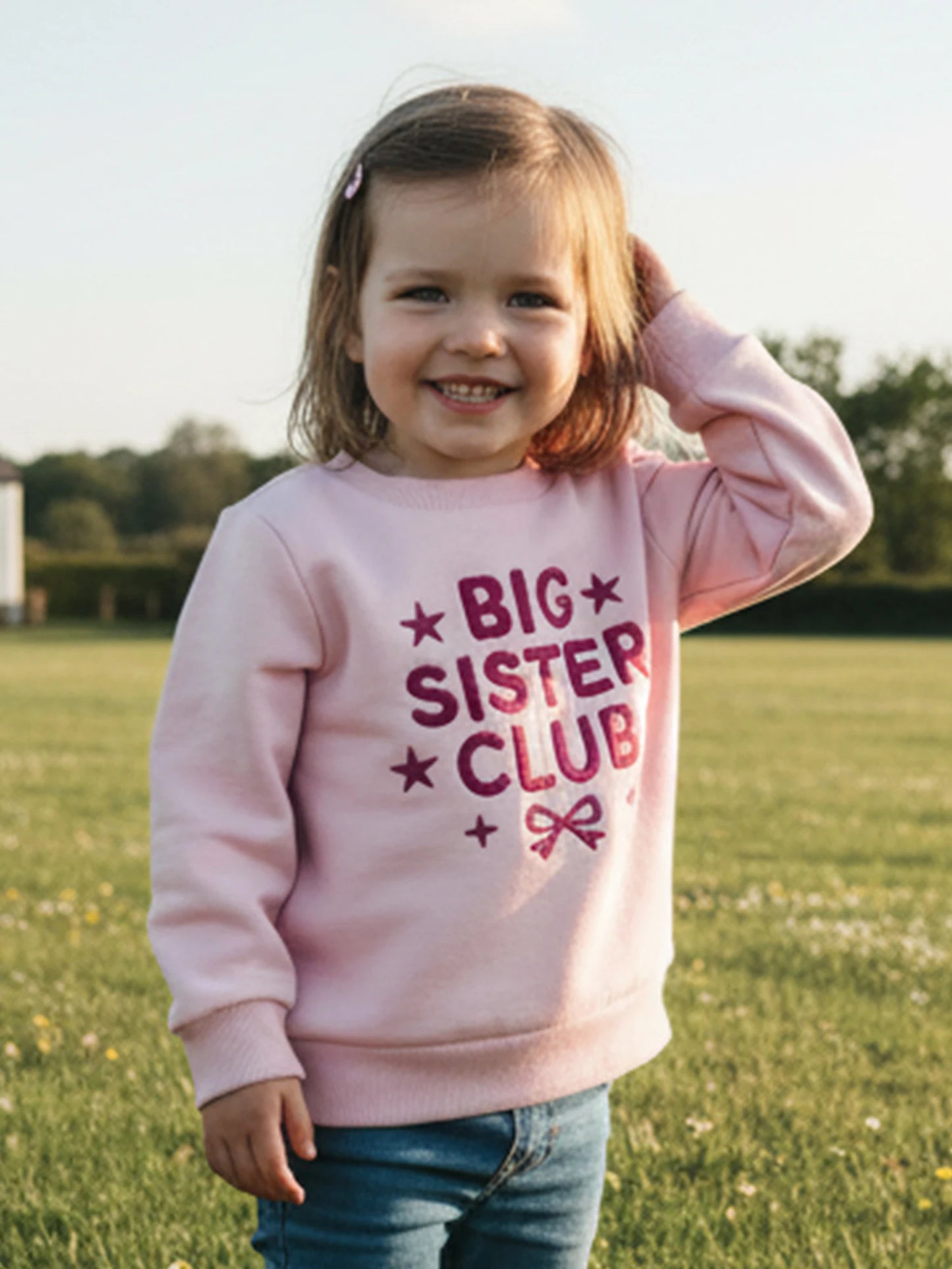 Girls Long Sleeve Sweatshirt - Letter Embroidery Pullover Top