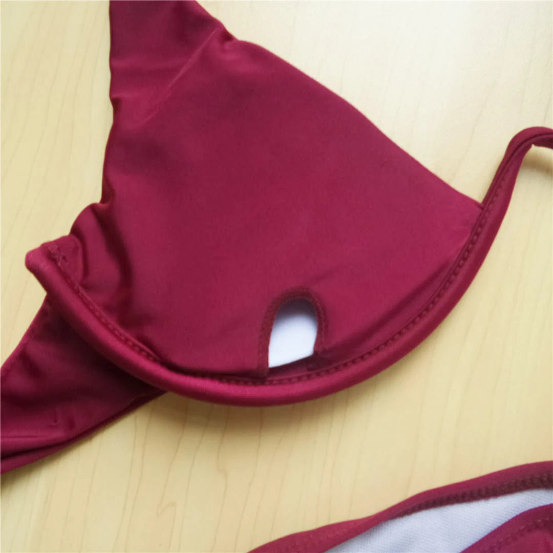 Women's V-Bar Underwired Bikini Set | V-Shape Wire Padded Two-Piece Swimwear