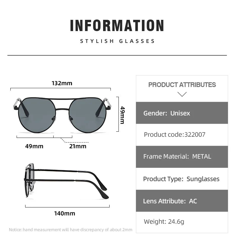 Unisex Metal Sunglasses UV400