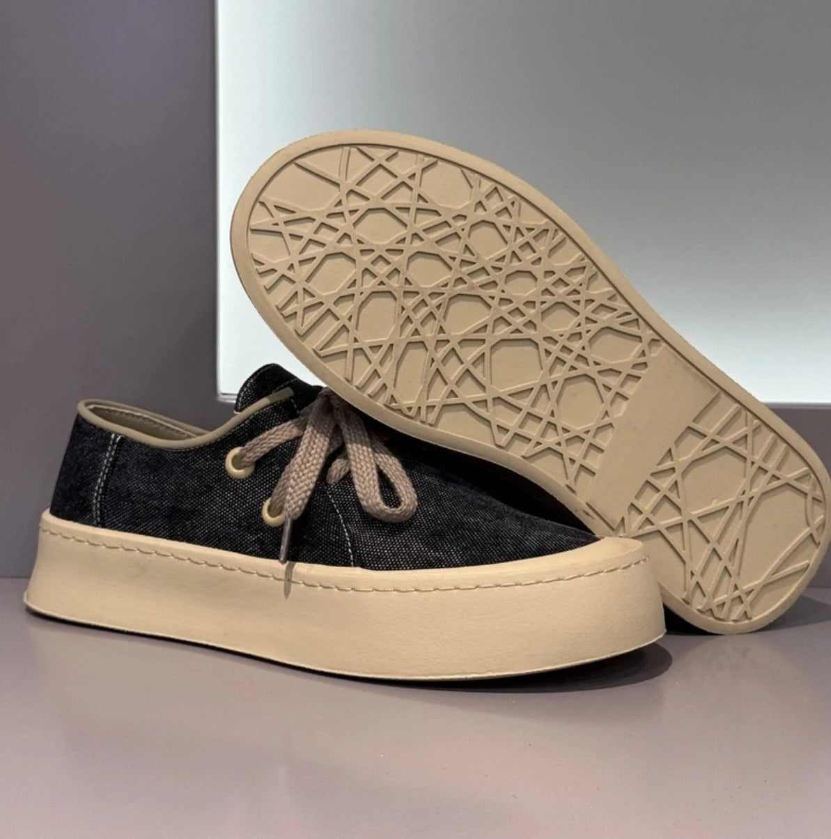 Men's Platform Suede Lace Up Shoes