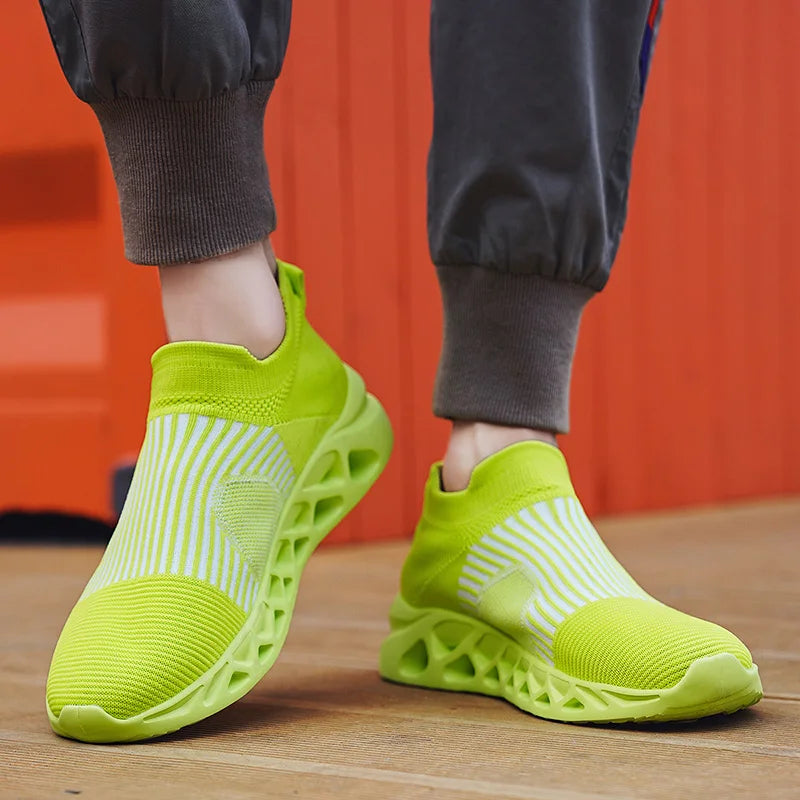 Men's Slip-On Platform Sneakers - Casual Running Sports Trainers