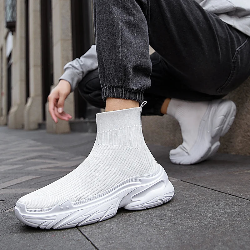 Men's Casual Sports Mesh Running Slip On Breathable Designer Tennis Shoes Walking Sneakers