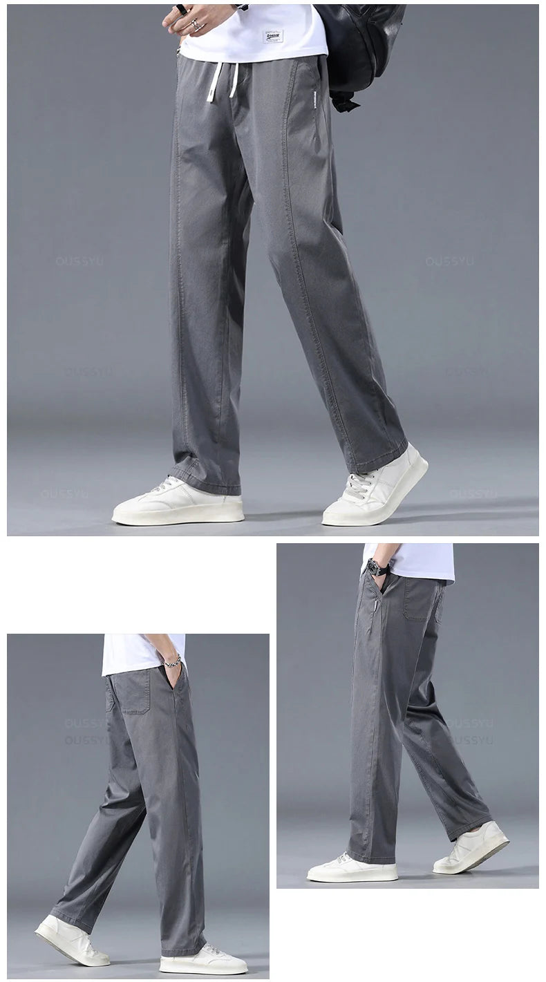 Men's Lyocell Wide Leg Casual Trousers | Lightweight Summer Pants M–5XL
