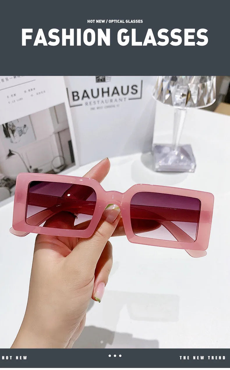 Women's Rectangular Sunglasses - Small Frame Beach Eyewear UV400