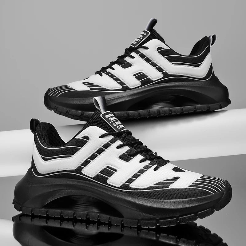 Men's Casual Sneakers Breathable Lace Up Platform Trainers Shoes