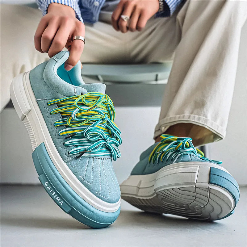 Men's Casual strap Design  Skateboard Trainers Sneakers