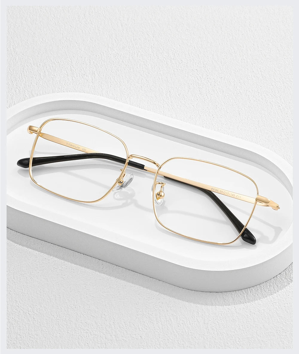 Anti Blue Light Glasses - Business Metal Square Frame for Men