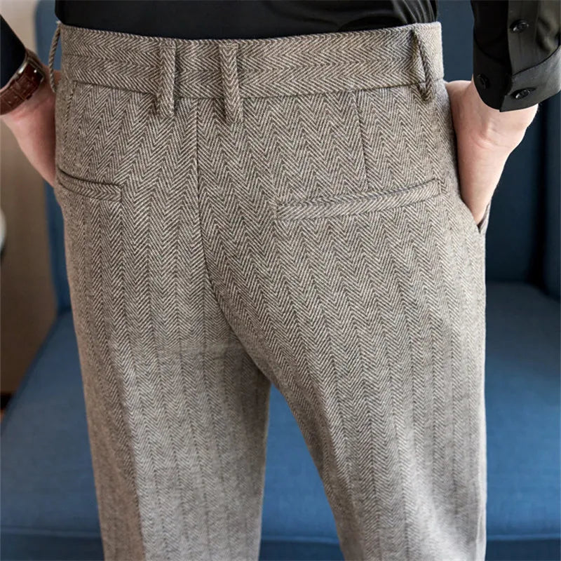 Men's Wool Blend Suit Trousers