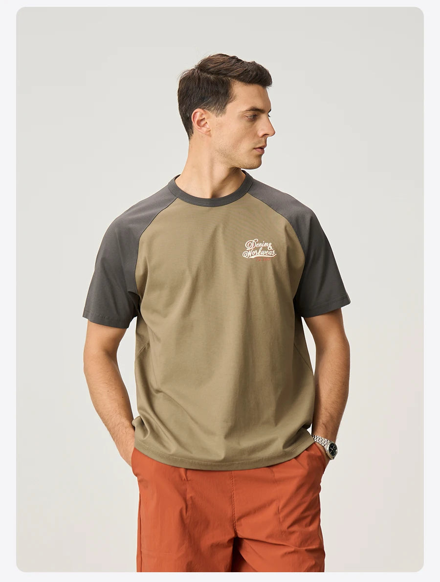 Men's Summer 240gsm Cool Feeling Sorona Fabric Oversize Raglan Sleeve Athletic Sports Gym Workout T-Shirt