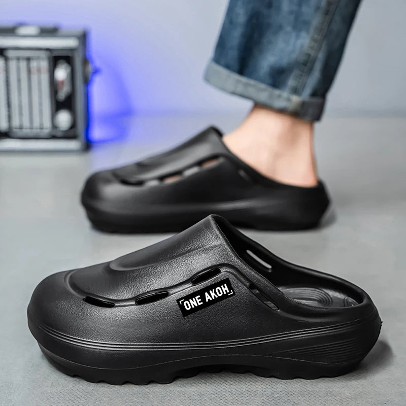 Men's Summer Slippers Platform Sandals Casual Soft Sandals Breathable Clogs Flip Flop Crocs