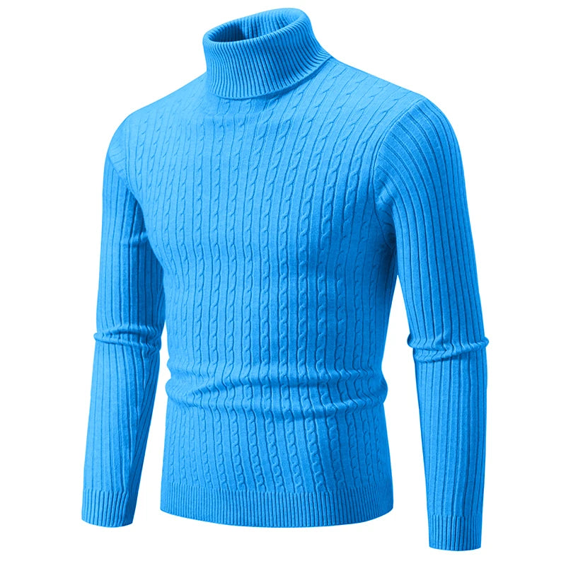 Men's Slim Fit Autumn Winter  Knitted Pullover Turtleneck