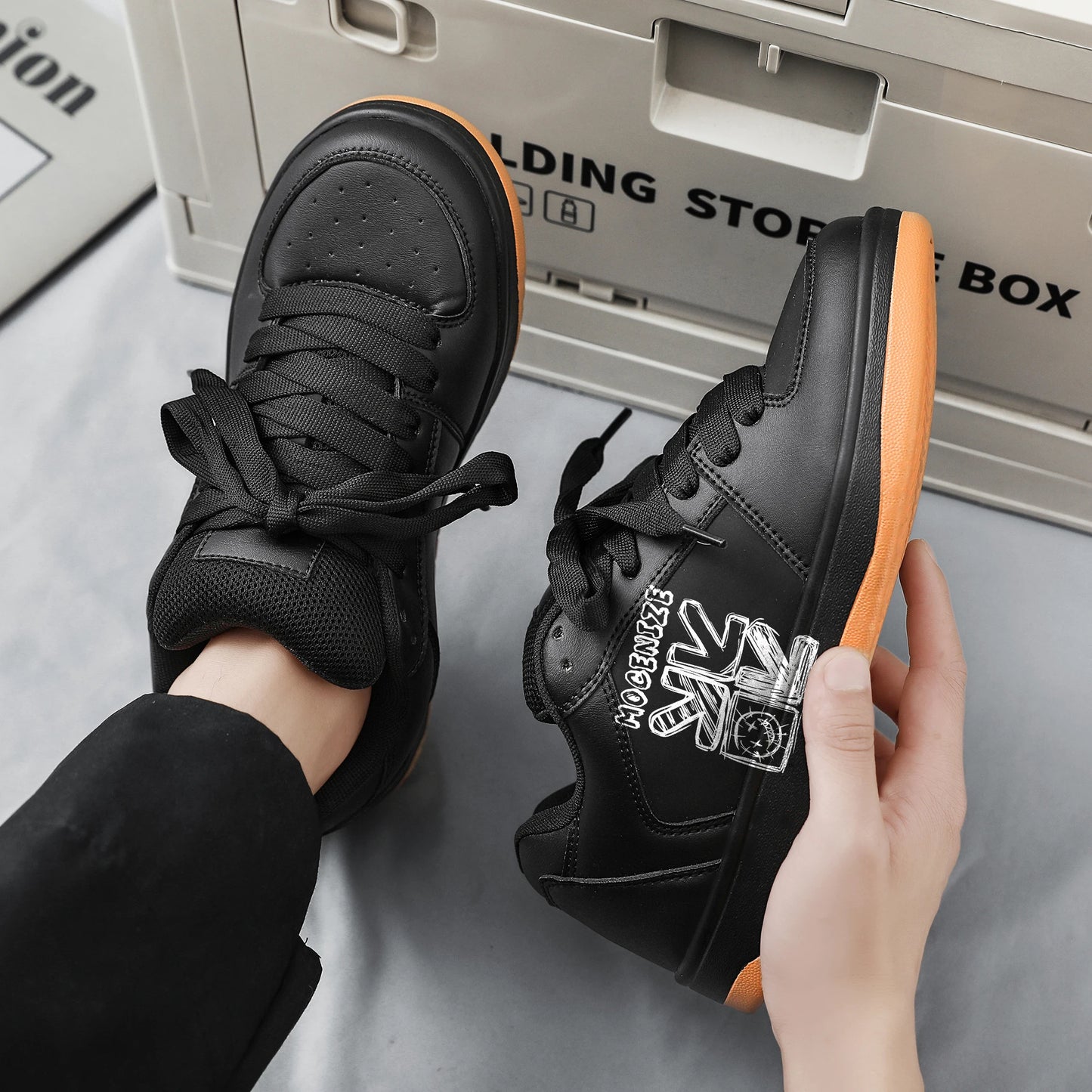 Men's Casual Sneakers Creative Prints Flats Shoes Skateboard Tennis Sport Running Walking Trainers