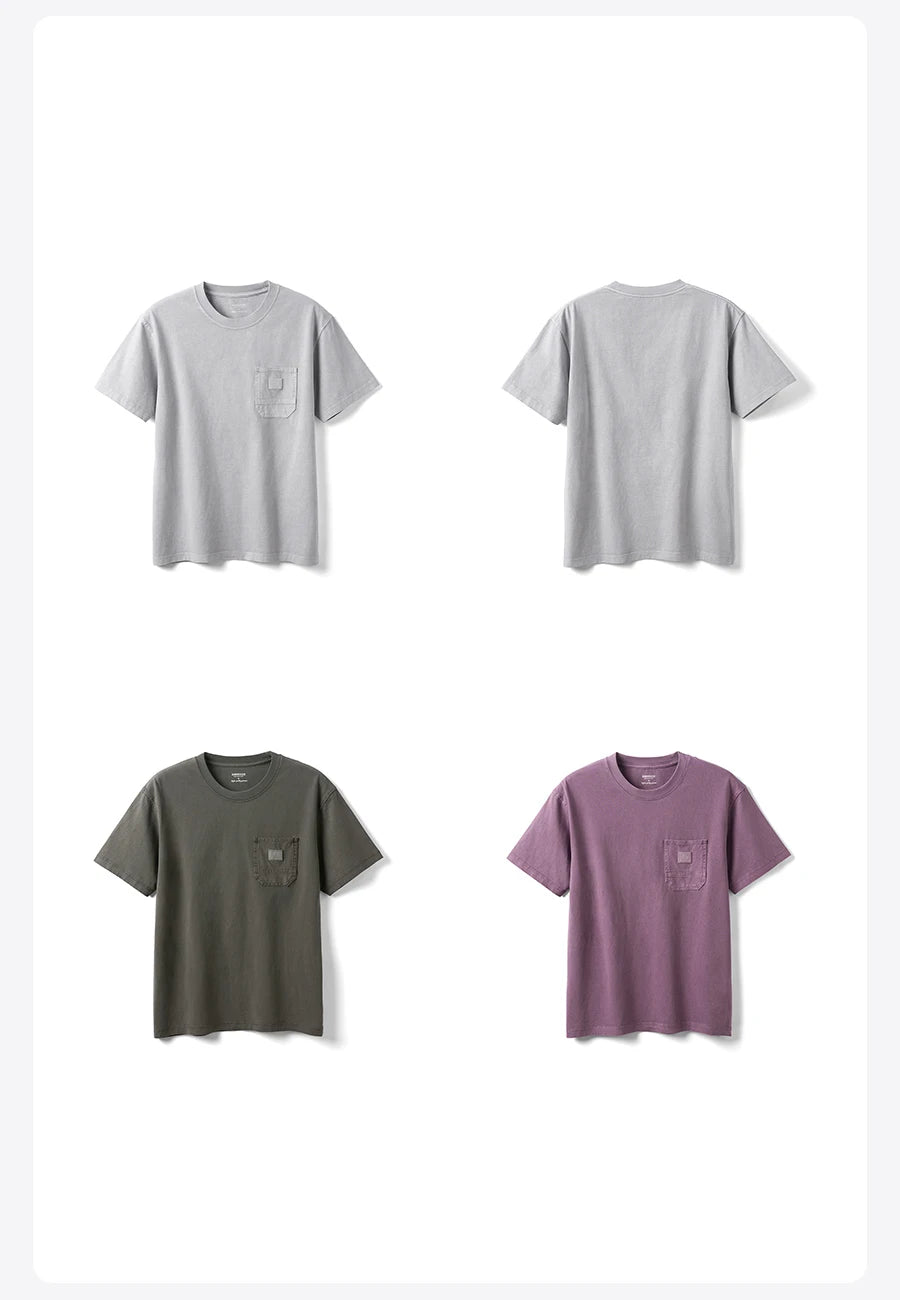 Men's Oversized Vintage Washed Cotton T-Shirt - Breathable Plus Size