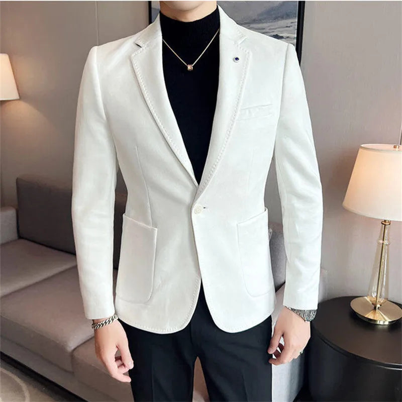 Men's Slim Fit Smart Casual Blazer - Wedding Office Suit Jacket
