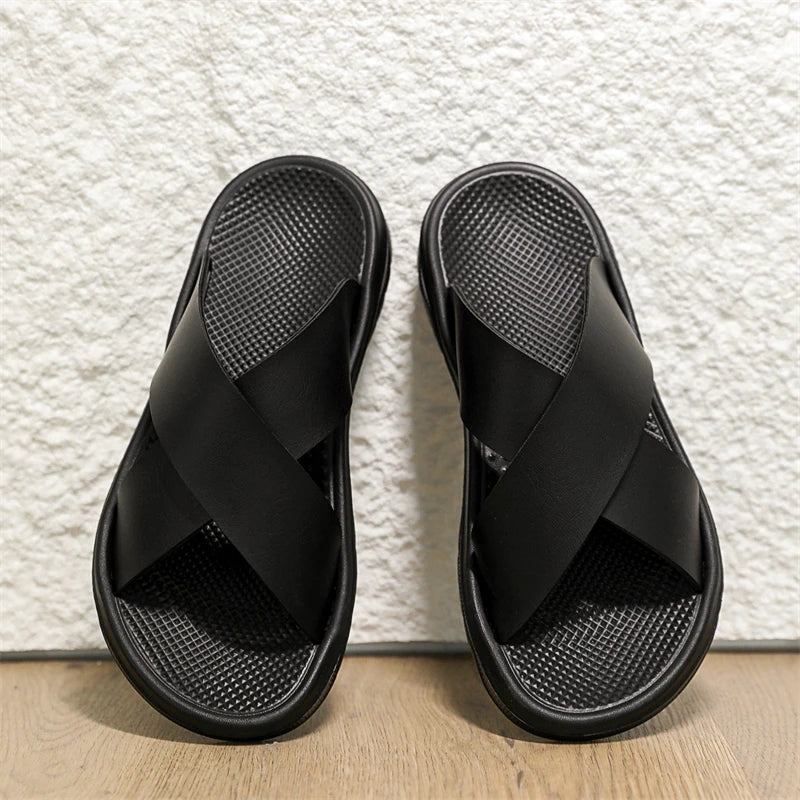 Men's Summer Slides Crossover Slippers Sandals