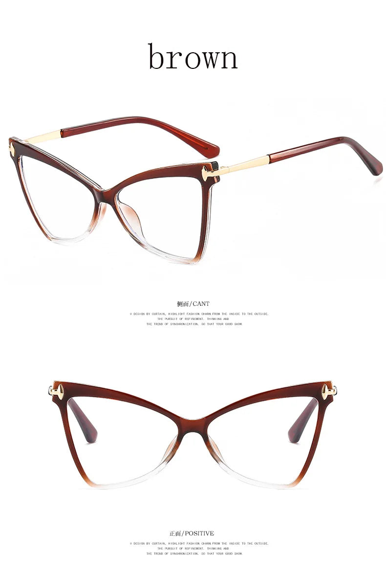 Women's Cat Eye Blue Light Blocking Glasses - Butterfly Large Frame Eyewear