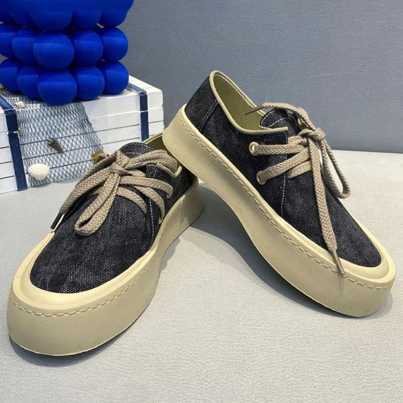 Men's Platform Suede Lace Up Shoes