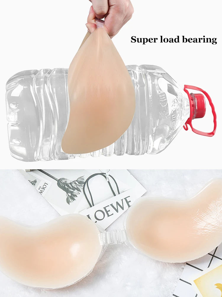 Women's Reusable Silicone Nipple Covers Mango Shaped Self Adhesive Bra Strapless Push-Up Bralette Invisible Breast Petals Lingerie