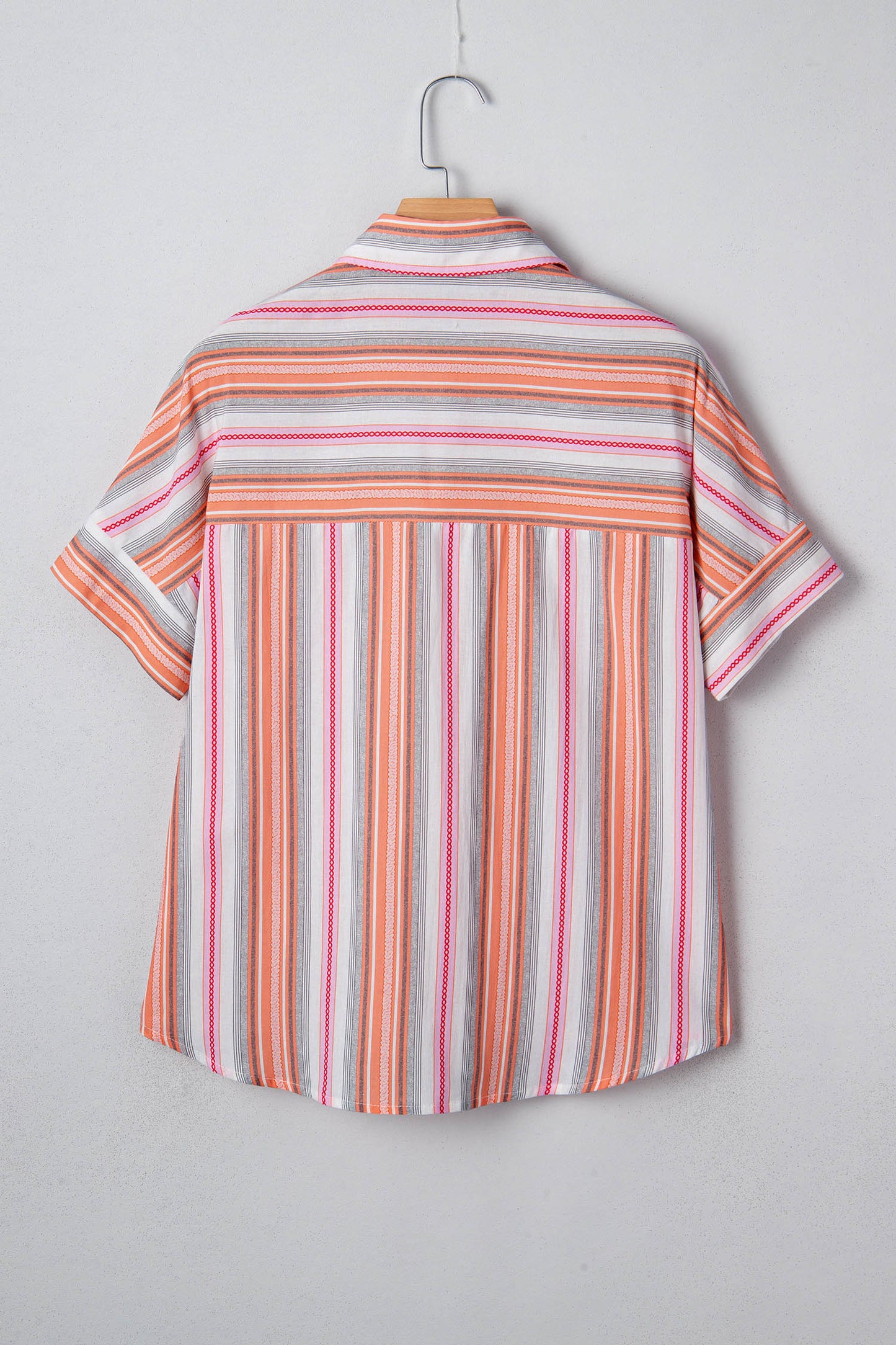 Stripe Button Up Short Sleeve Shirt