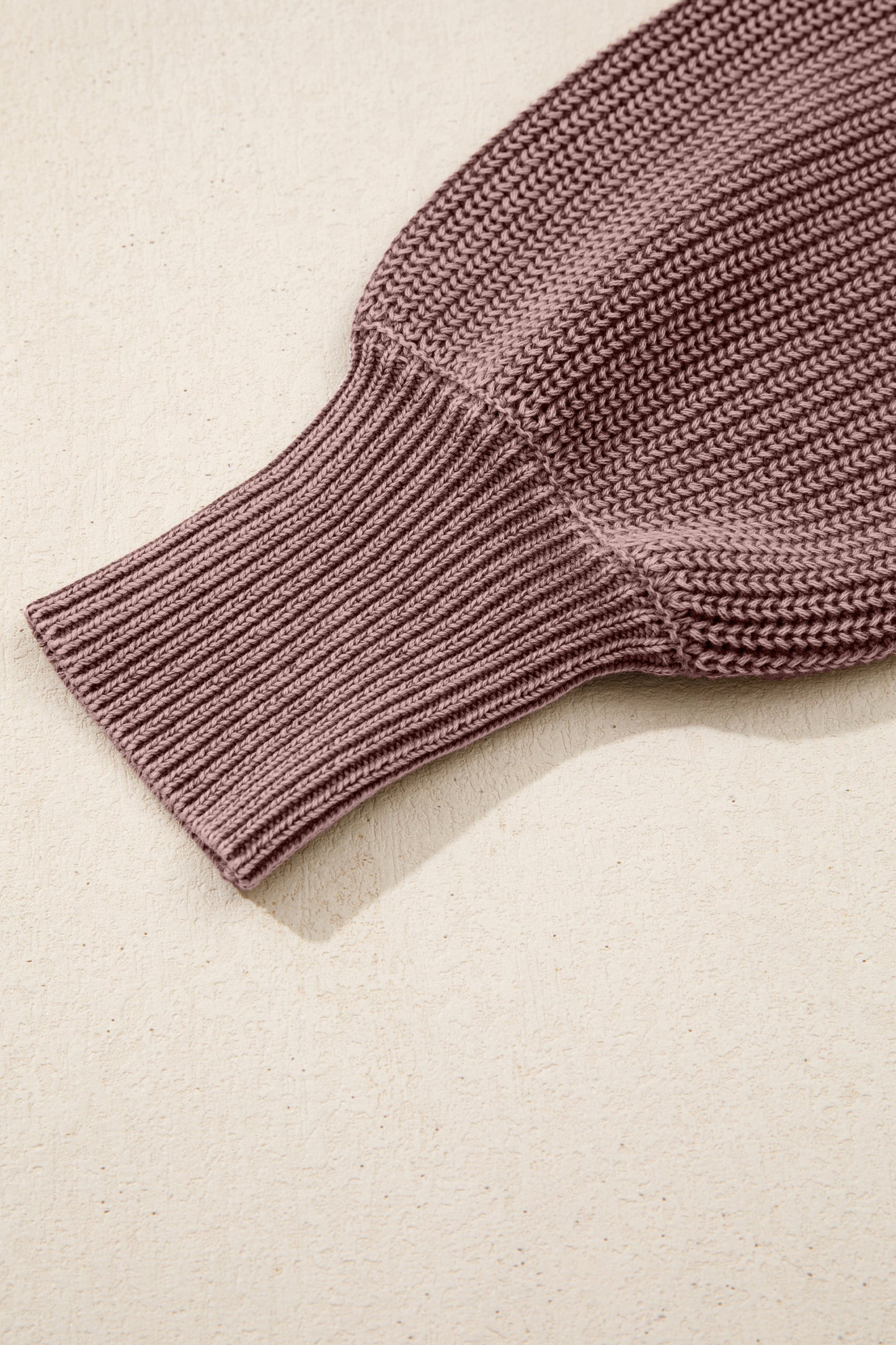 Mineral Washed Knit Button Polo Collar Loose Sweater - Dark Brown