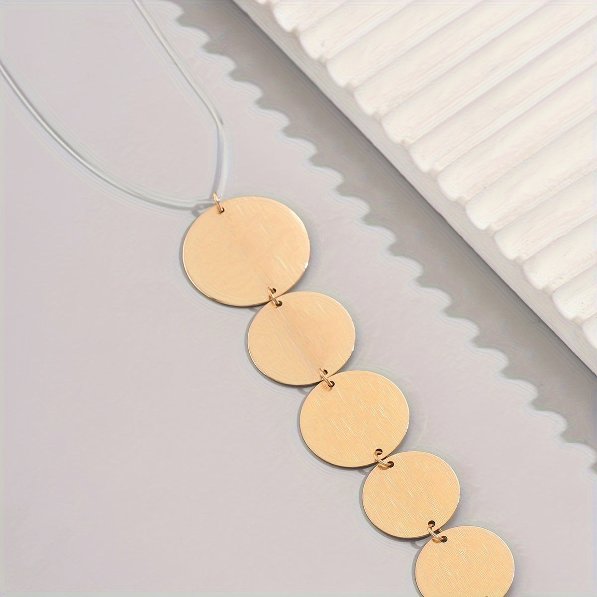 Women's Chic Golden-Tone Geometric Gradient Pendant Necklace