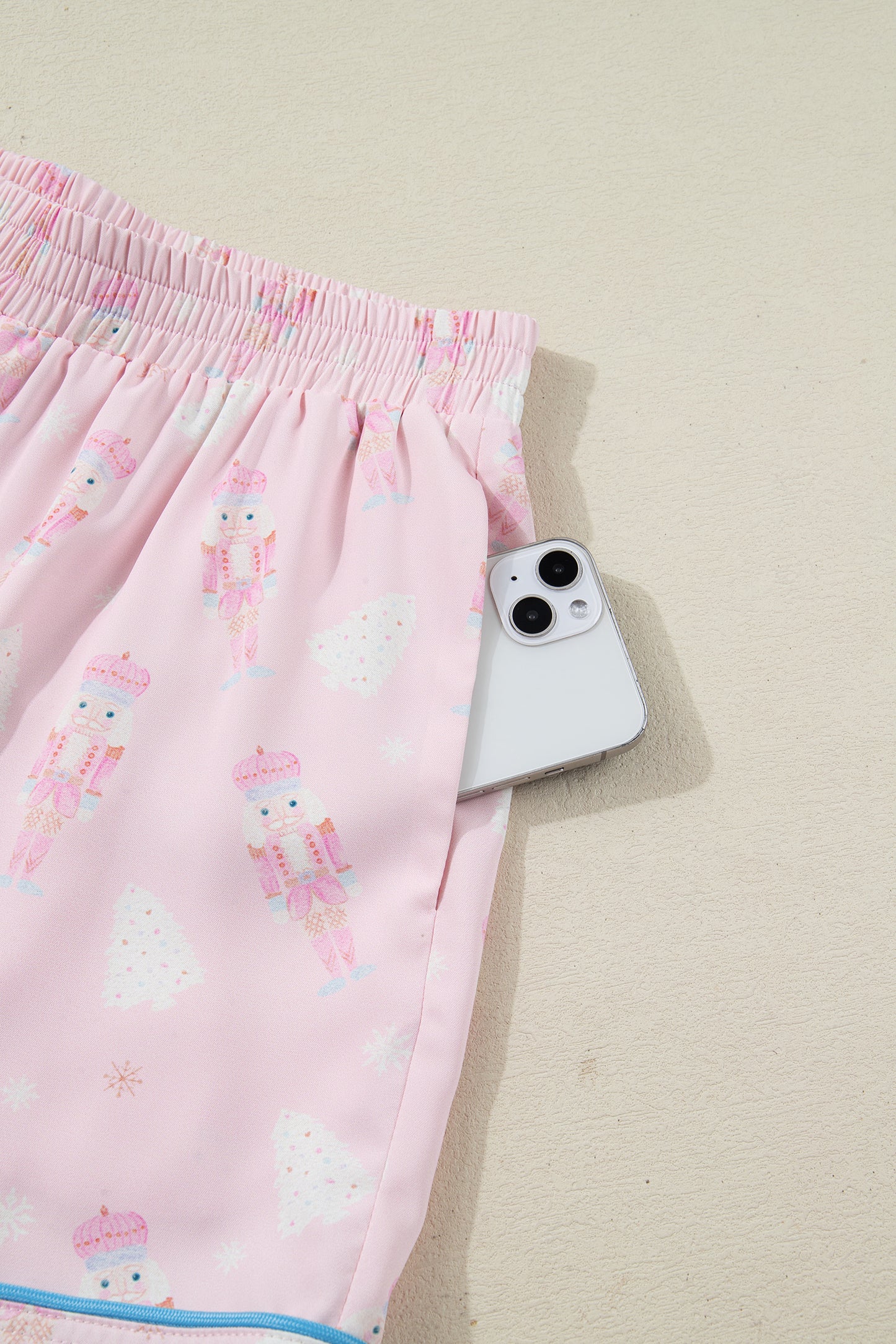 Bow Tie Front Christmas Nutcracker Pajama Set