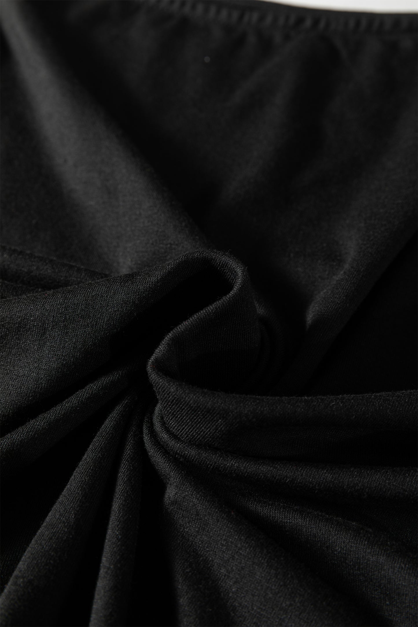 Black Asymmetric Neck Short Sleeve Blouse - Plus Size