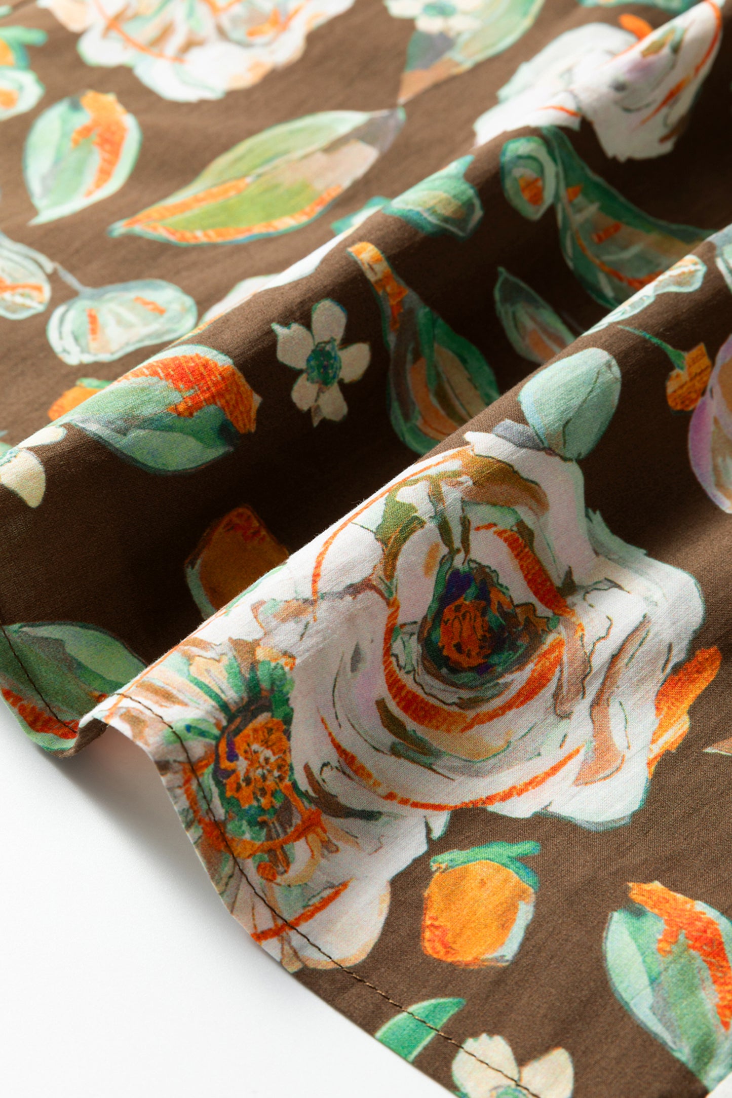 Floral Print Contrast Trim V Neck Pocketed Long Sleeve Mini Dress