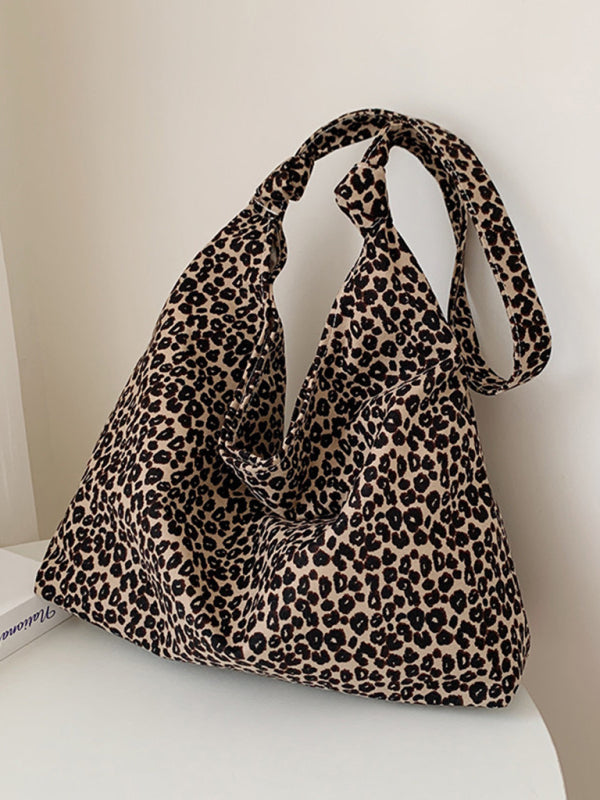 Women's leopard Print Shoulder bag canvas Tote Bag
