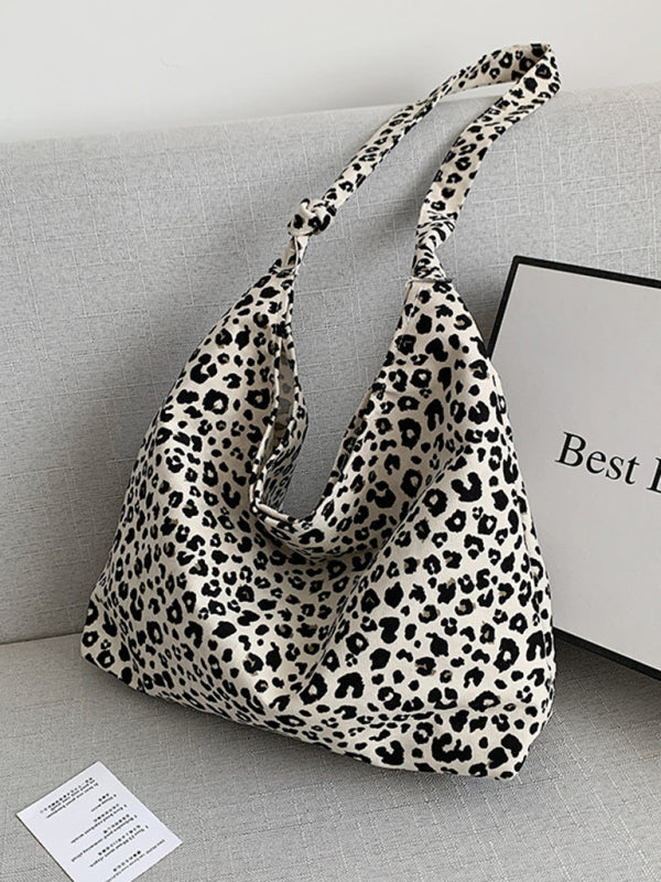 Women's leopard Print Shoulder bag canvas Tote Bag