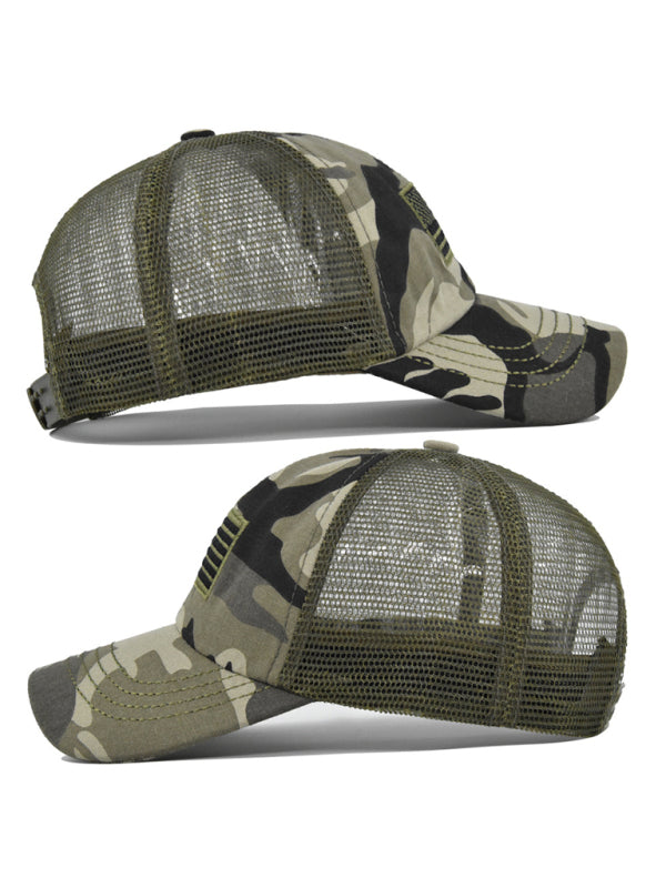 American Flag Embroidered camouflage Cap