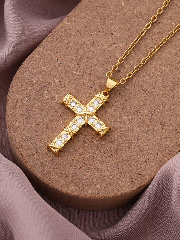 Cross Zirconia Pendant Pendant Necklace