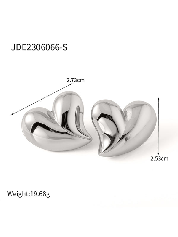 Silver non-fading Love Heart-shaped Earring Necklace