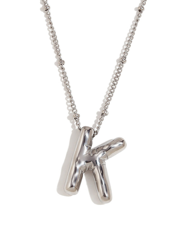 Stainless steel plated 24 letters Pendant Necklace