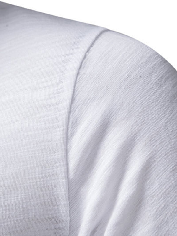 Men's Henley Casual Basic Short Sleeve T-Shirt