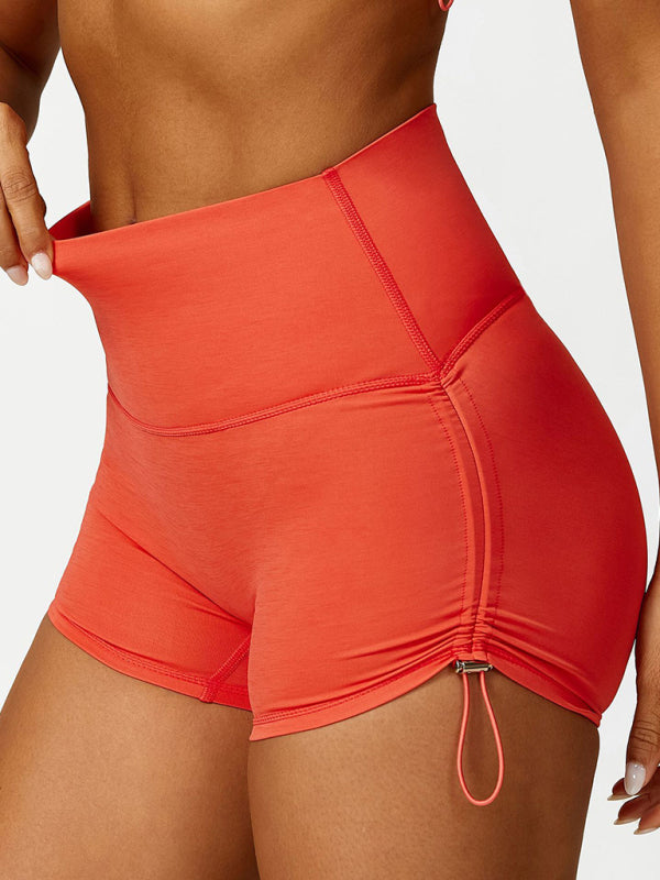 Women's Drawstring yoga Activewear breathable Solid Colour Running Tight Shorts