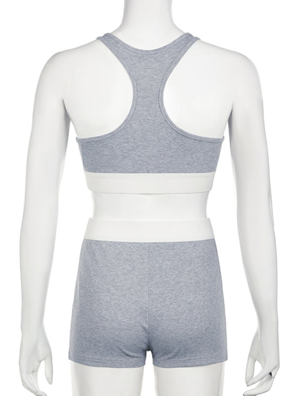 Women's Activewear Sports Vest High Waist Elastic Slim Fit Yoga Set