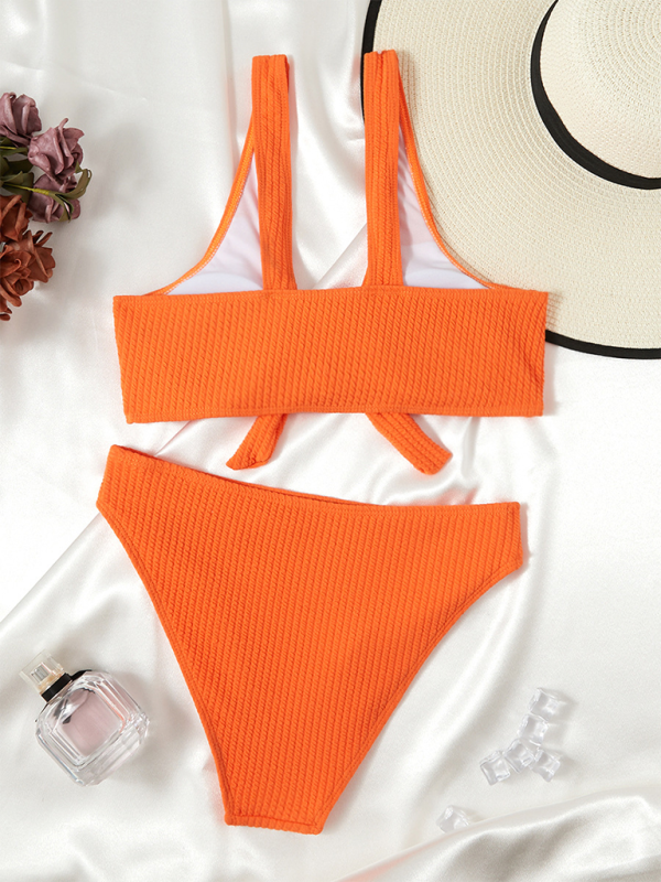 Women's Swimwear Pierced Solid Colour Hollow Bikini