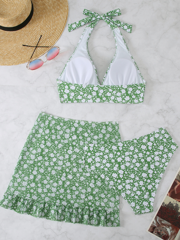 Women Three-piece swimsuit Floral Bikini