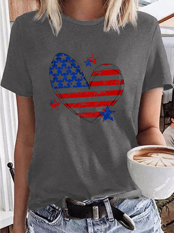 American Flag Love Print Women's T-shirt