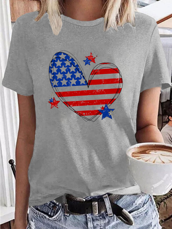 American Flag Love Print Women's T-shirt