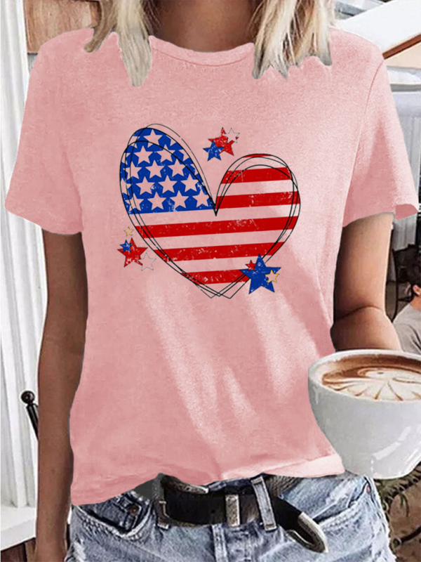 American Flag Love Print Women's T-shirt