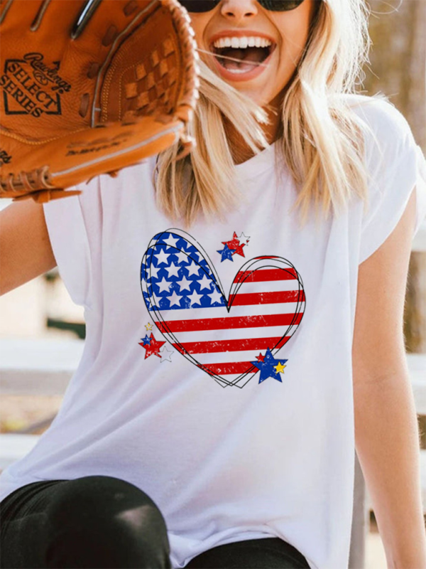 American Flag Love Print Women's T-shirt