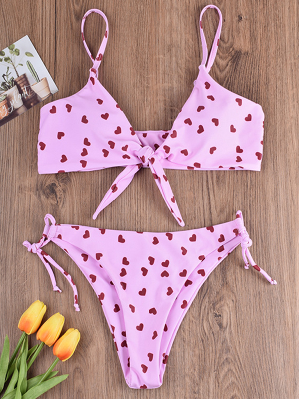 Women Two-piece Swimsuit love sunflower print Bikini