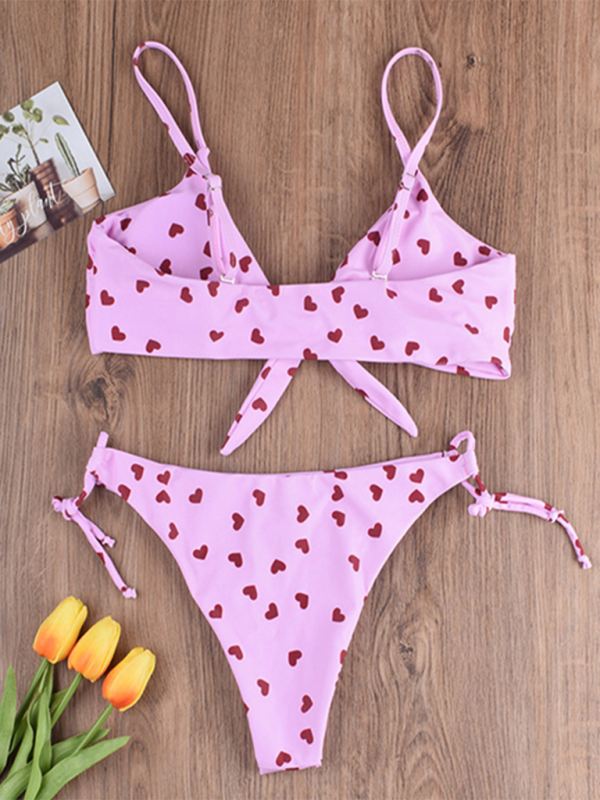 Women Two-piece Swimsuit love sunflower print Bikini