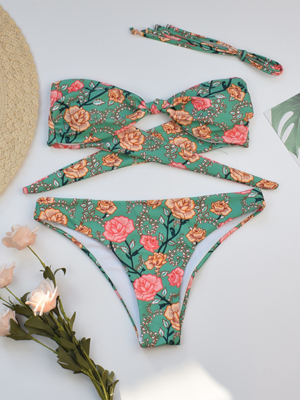 Women's floral split swimsuit