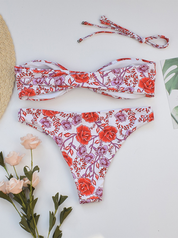 Women's floral split swimsuit