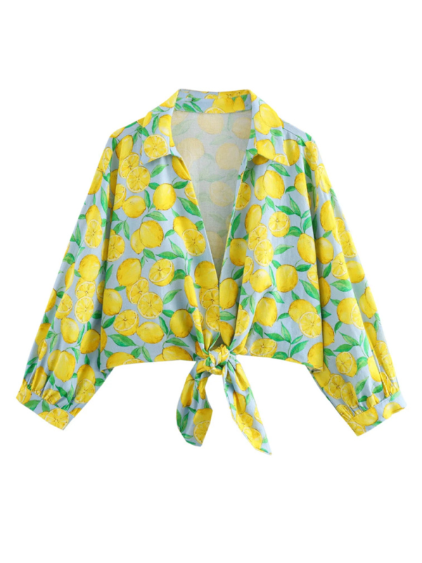 Women lemon Print shorts Suit