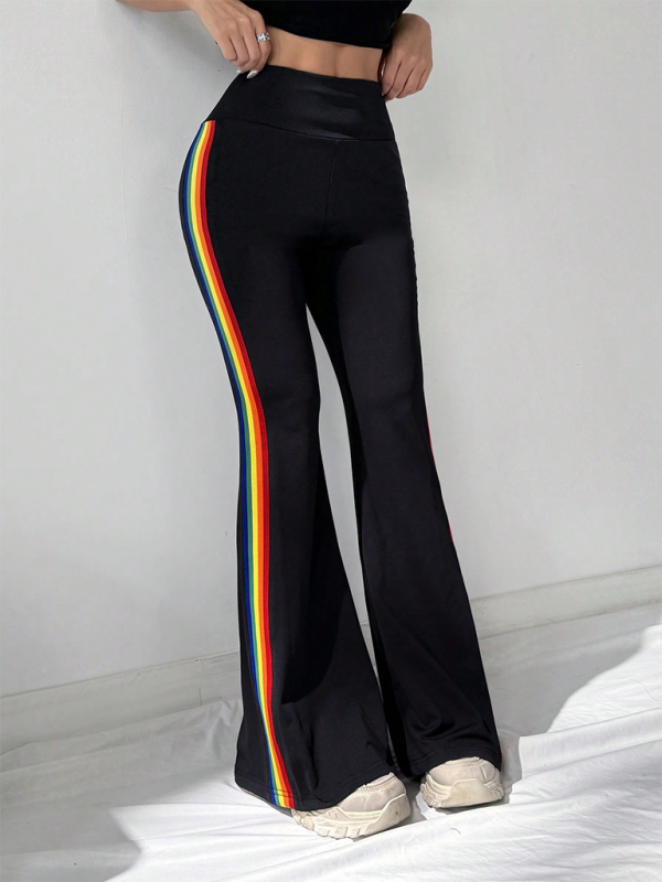 Women's High waist Drape wide leg Straight Trousers